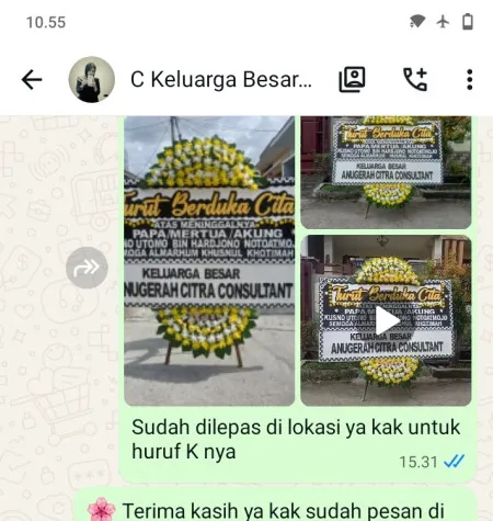 Pengiriman Papan Bunga Duka Ganggeng Purworejo